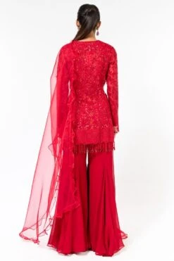 Asira Red Embellished Sharara Set -Inca Sales Store 2012asr4 5