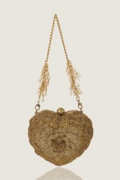 Doux Amour Isa Beaded Golden Heart Clutch -Inca Sales Store 2012dou2 2