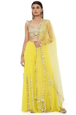 Payal Singhal Lime Green Mukaish Embroidered Sharara Set -Inca Sales Store 201ps5 4