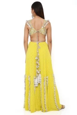 Payal Singhal Lime Green Mukaish Embroidered Sharara Set -Inca Sales Store 201ps5 7