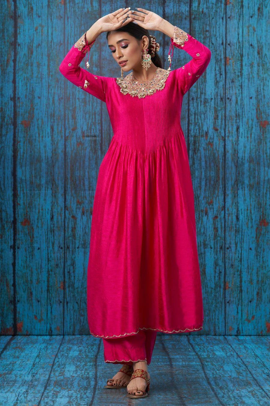 Niti Bothra Pink Hand Embellished Kurta Set 4 Niti Bothra Pink Hand Embellished Kurta Set - Image 2