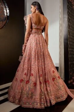 Ridhi Mehra Pink Floral Embroidered Lehenga Set 7 Ridhi Mehra Pink Floral Embroidered Lehenga Set -Inca Sales Store 204rm2 3