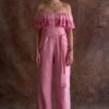 Sakshi Khetterpal Candy Pink Off-shoulder Jumpsuit -Inca Sales Store 20723sk19 1
