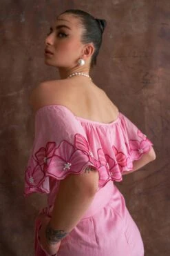 Sakshi Khetterpal Candy Pink Off-shoulder Jumpsuit -Inca Sales Store 20723sk19 4