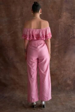 Sakshi Khetterpal Candy Pink Off-shoulder Jumpsuit -Inca Sales Store 20723sk19 5