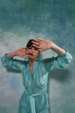 Sakshi Khetterpal Aqua Ice V-neck Jumpsuit -Inca Sales Store 20723sk23 3