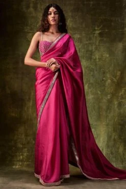 Punit Balana Rani Pink Embroidered Sari Set 15 Punit Balana Rani Pink Embroidered Sari Set -Inca Sales Store 208pb11 1