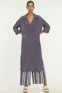 Three Grey Overlap Kaftan Co-ord Set With A Scarf -Inca Sales Store 208three25 2