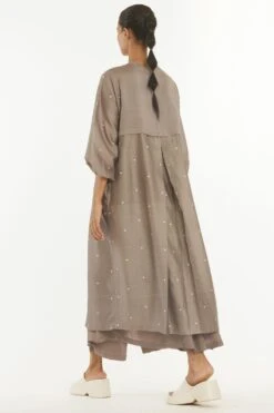 Three Greige Chanderi Jacket -Inca Sales Store 208three46 4