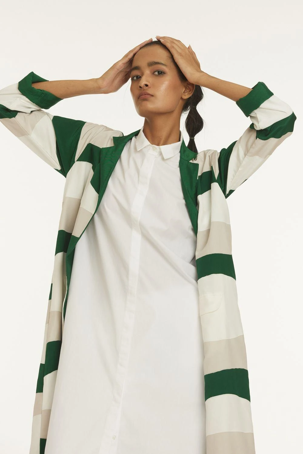 Three Emerald Green Applique Jacket Set 5 Three Emerald Green Applique Jacket Set - Image 3