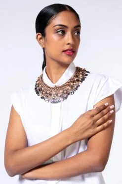 CVH Chunky Pearls & Crystal Necklace