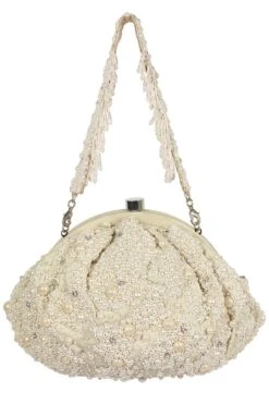 Lovetobag Ivory Myoki Clutch With An Embellished Handle -Inca Sales Store 209lb103 2
