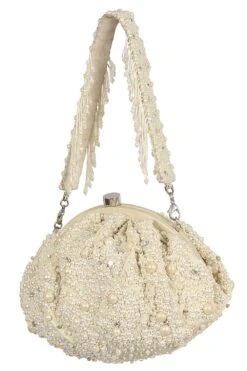 Lovetobag Ivory Myoki Clutch With An Embellished Handle -Inca Sales Store 209lb103 4