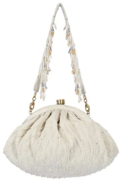 Lovetobag Ivory & Gold Nora Clutch -Inca Sales Store 209lb116 5