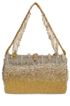 Lovetobag Gold Clutch With An Embellished Handle -Inca Sales Store 209lb123 3