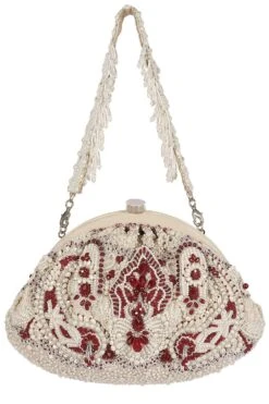 Lovetobag Bijoux Ivory & Red Pouch