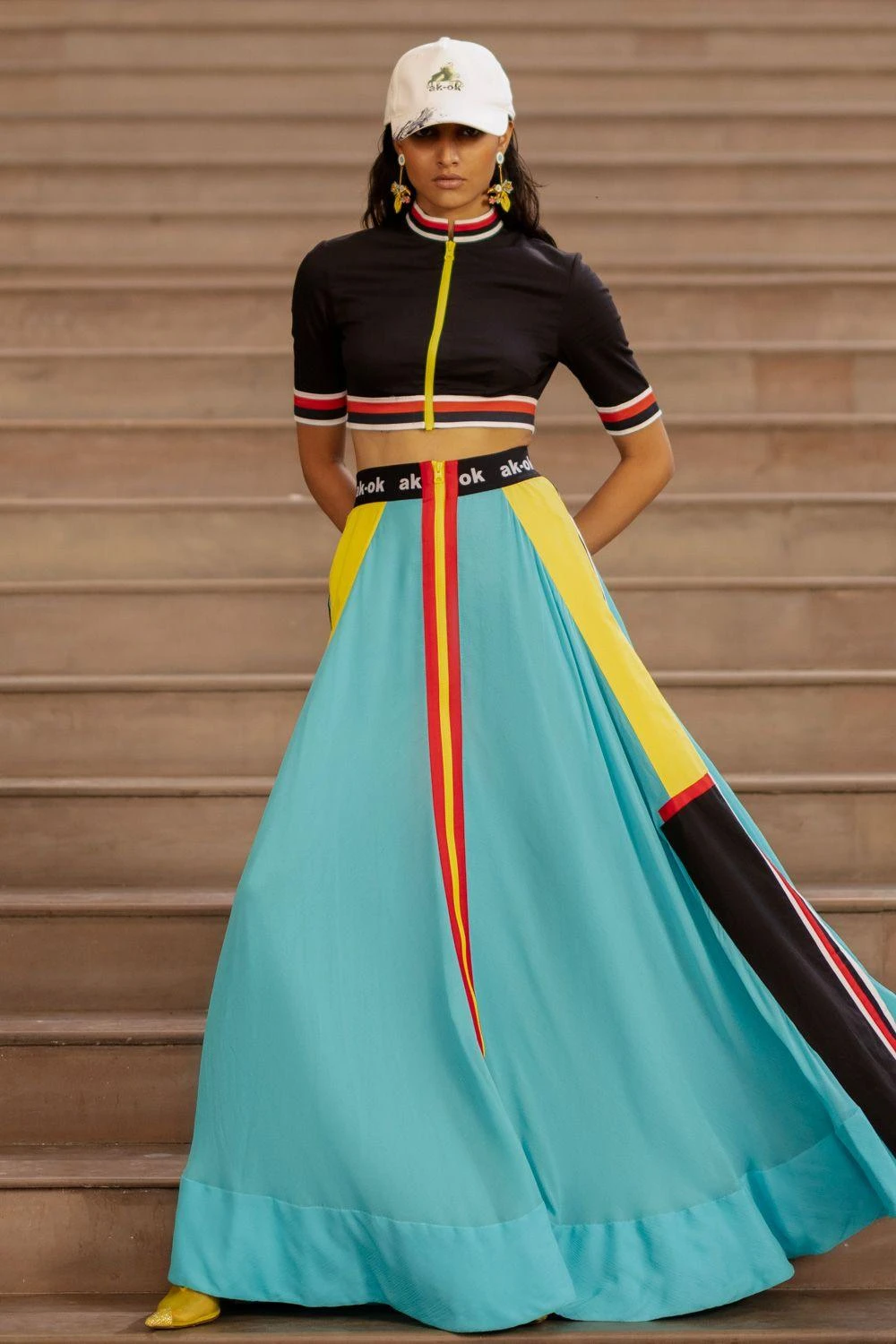 AK-OK By Anamika Khanna Teal Lehenga Skirt Set 4 AK-OK By Anamika Khanna Teal Lehenga Skirt Set - Image 2