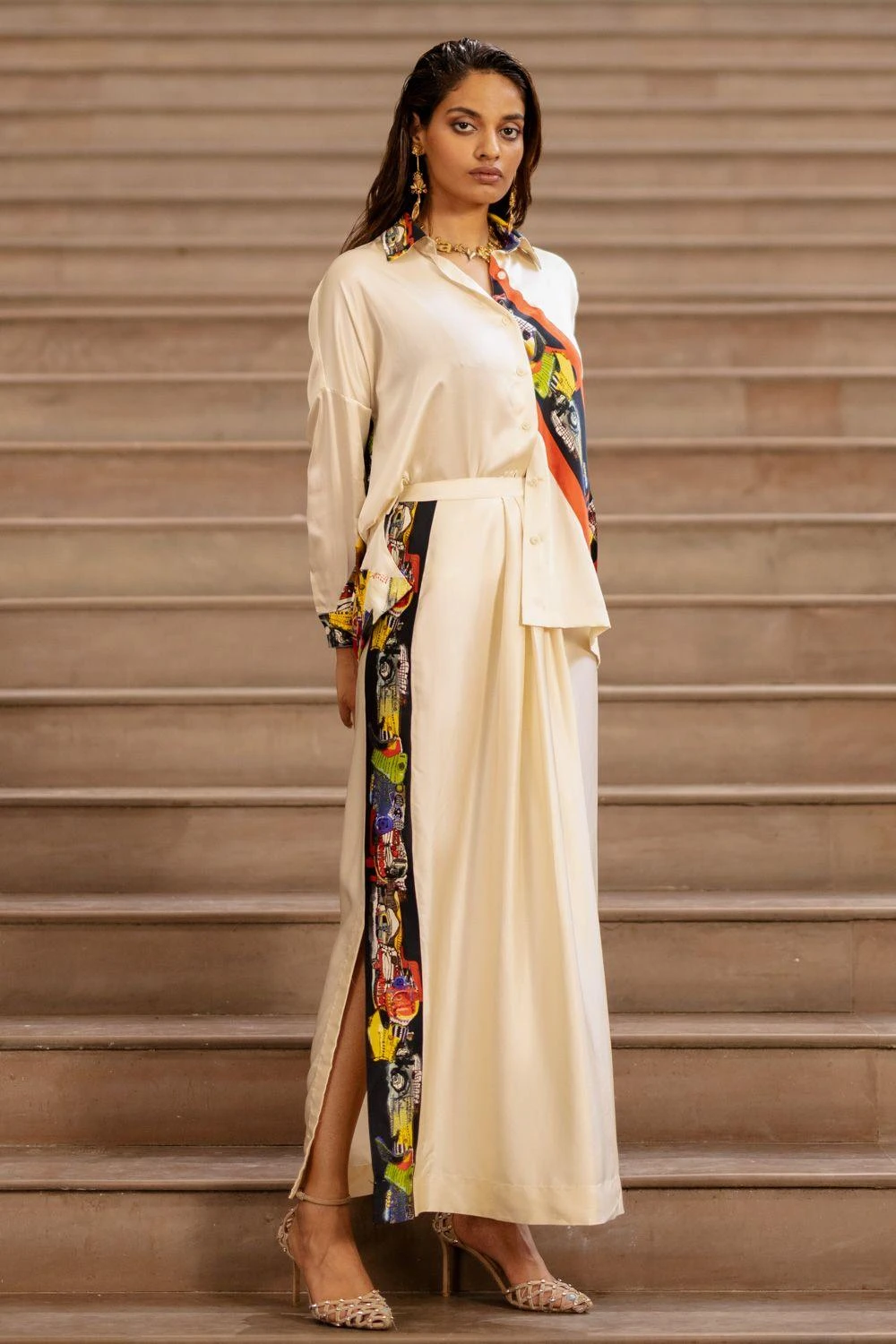 AK-OK By Anamika Khanna Graphic Printed Shirt With Lungi Skirt 4 AK-OK By Anamika Khanna Graphic Printed Shirt With Lungi Skirt - Image 2