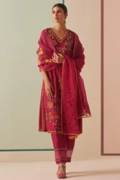 Chandrima Fuchsia Applique Dupatta -Inca Sales Store 21092023ca04 3