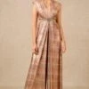 Tarun Tahiliani Multicoloured Embellished Foil Jersey Jumpsuit
