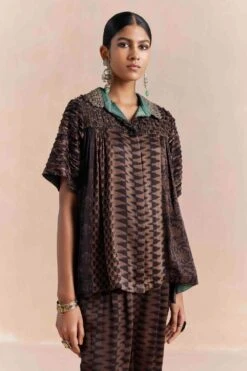 Sunira Designs Black Mrida Texture Shirt -Inca Sales Store 211023sm30 3
