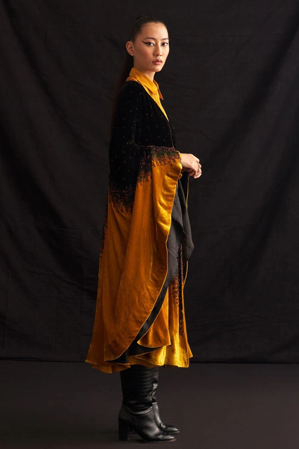 Amrich Iman Hand Embroidered Shibori Poncho 5 Amrich Iman Hand Embroidered Shibori Poncho - Image 3