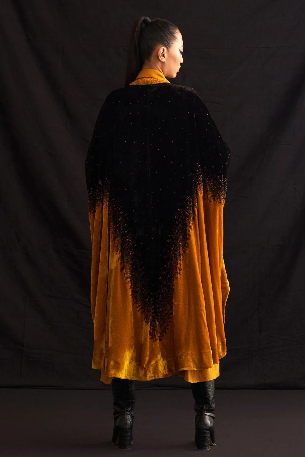 Amrich Iman Hand Embroidered Shibori Poncho 7 Amrich Iman Hand Embroidered Shibori Poncho - Image 5
