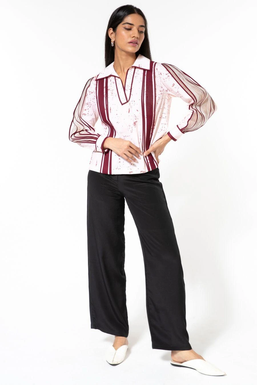 Bodice Pink Multi-binded Collared Top 3 Bodice Pink Multi-binded Collared Top