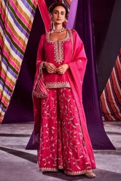 Punit Balana Pink Embellished Sharara Set