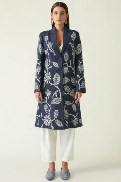 Payal Pratap Navy Gede Embroidered Jacket