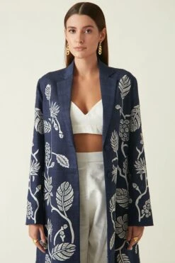 Payal Pratap Navy Gede Embroidered Jacket -Inca Sales Store 2111ppj14 4