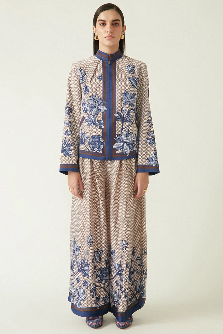 Payal Pratap Brown Garut Printed Jacket 3 Payal Pratap Brown Garut Printed Jacket