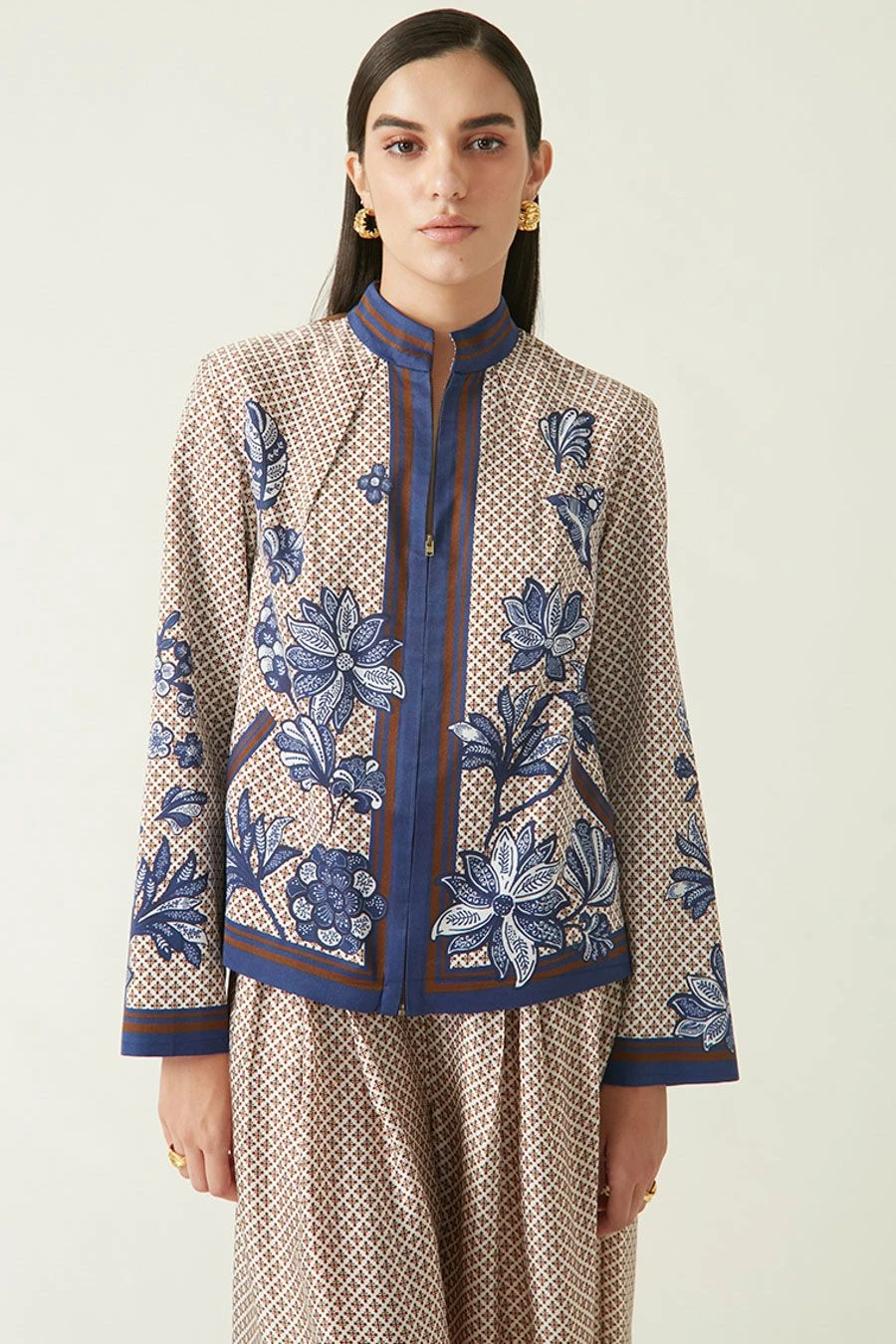 Payal Pratap Brown Garut Printed Jacket 6 Payal Pratap Brown Garut Printed Jacket - Image 4