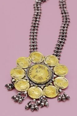 Sangeeta Boochra Silver Aafreen Coin Necklace