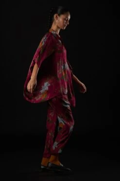 YAVI Wine Floral Printed Shirt -Inca Sales Store 2111yavi76 2