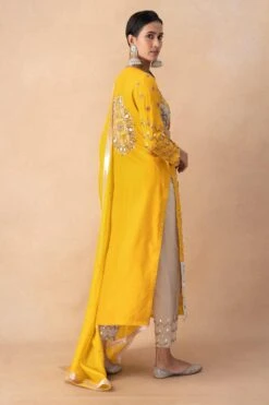 Divya Sheth Yellow Embellished Dupatta -Inca Sales Store 21123ds10 5