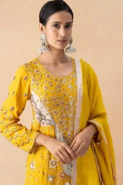 Divya Sheth Yellow Embellished Dupatta -Inca Sales Store 21123ds10 6