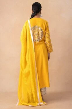 Divya Sheth Yellow Embellished Dupatta -Inca Sales Store 21123ds10 7