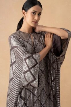 Nakul Sen Grey Embellished Kaftan Set -Inca Sales Store 21123ns1 4