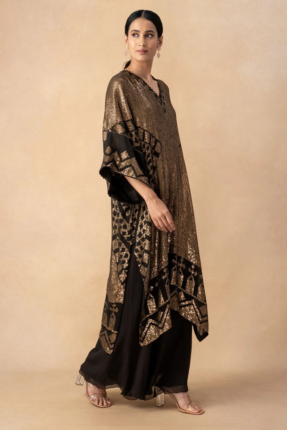 Nakul Sen Black Embellished Kaftan Set 4 Nakul Sen Black Embellished Kaftan Set - Image 2