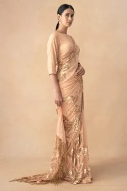 Nakul Sen Peach Embellished Sari Set -Inca Sales Store 21123ns7 3