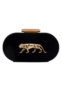 Sabyasachi Black Velvet Royal Bengal Minaudiere Clutch