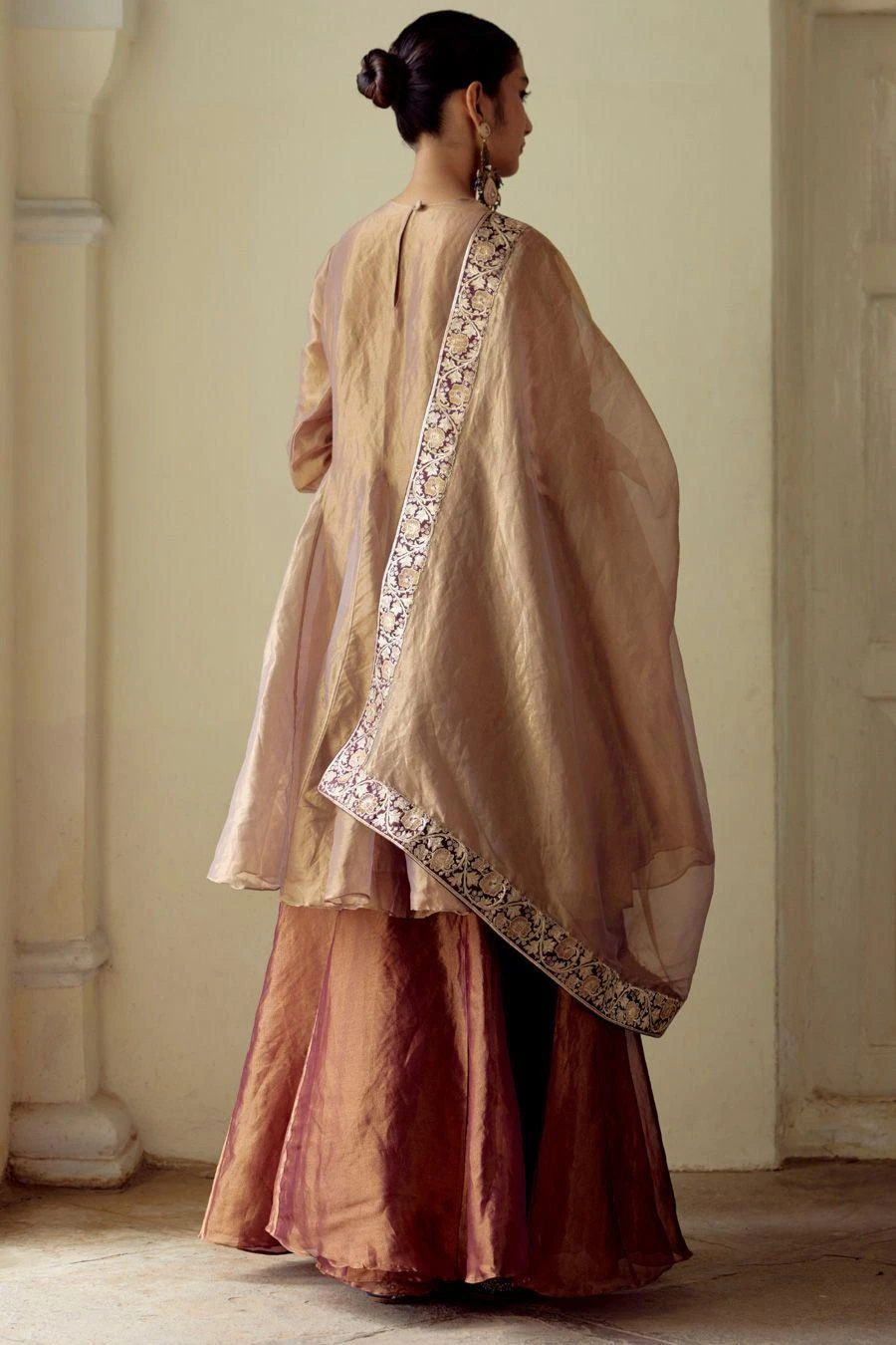 Mimamsaa Pale & Garnet Embroidered Dupatta 6 Mimamsaa Pale & Garnet Embroidered Dupatta - Image 4