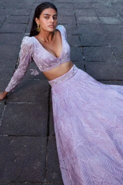 Ritika Mirchandani Lavender Hand Embroidered Lehenga Set -Inca Sales Store 211rm13 2 1
