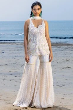 Ritika Mirchandani Pastel Hand Embroiderd Sharara Set