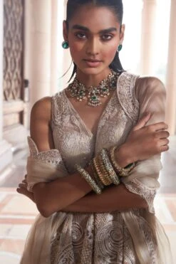 Ridhima Bhasin Nadira Natural Beige Floral Kurta Set -Inca Sales Store 21223rb12 3