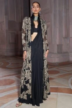 Ridhima Bhasin Gulbaag Royal Black Embellished Sari Set