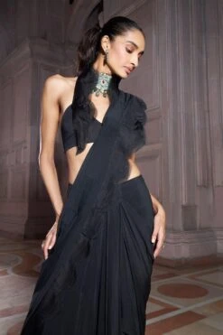 Ridhima Bhasin Gulbaag Royal Black Embellished Sari Set -Inca Sales Store 21223rb17 3