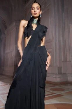 Ridhima Bhasin Gulbaag Royal Black Embellished Sari Set -Inca Sales Store 21223rb17 4