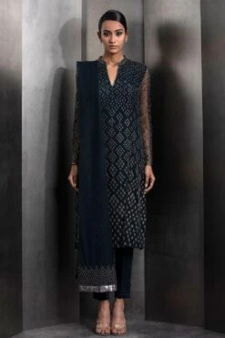 Rohit Gandhi + Rahul Khanna Luminous Blue Embellished Kurta Set